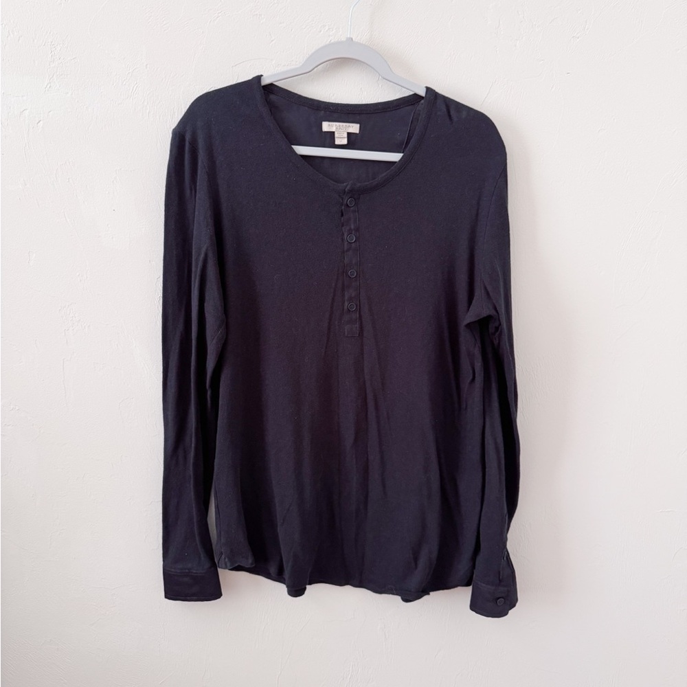 Burberry Brit Men’s Black Long Sleeve Henley Top (M)